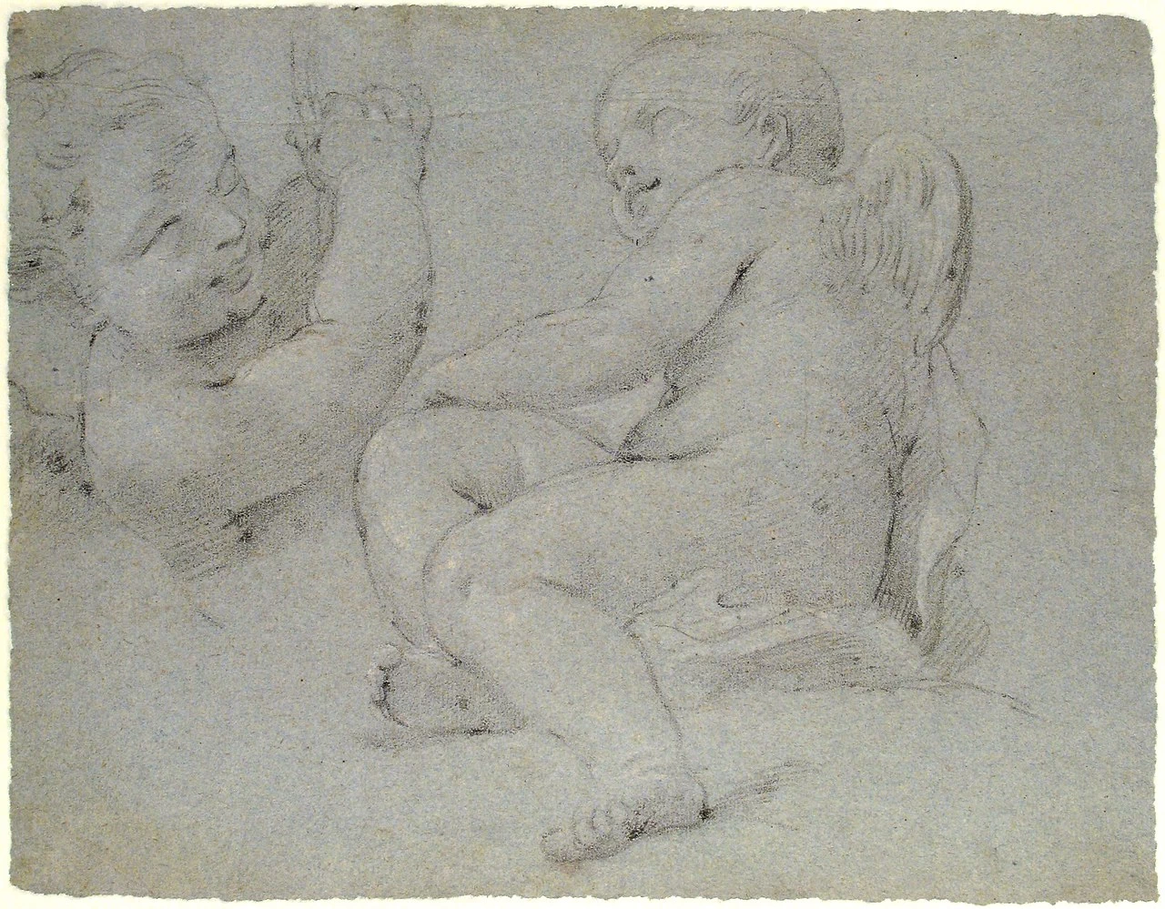 Due putti che sostengono la parte inferiore di una figura panneggiata - Metropolitan Museum of Arts, New York